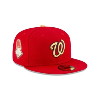 Washington Nationals Gorra | New Era MLB Gold Collection 59fifty Fitted Cap Mexico - Rojos